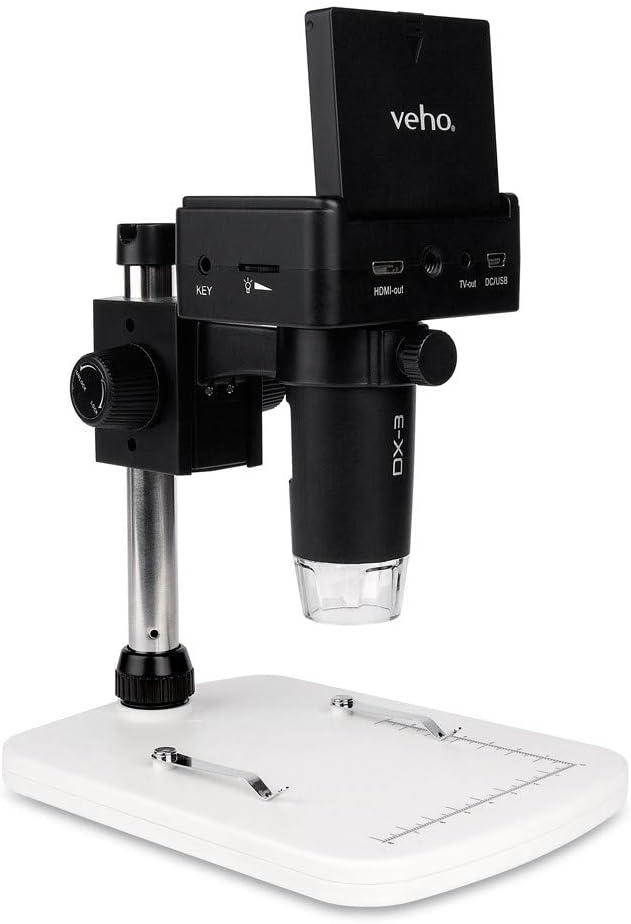 Veho Discovery DX-3 2-in1 USB Digital 12MP Portable Microscope & Telescope | x1600 Magnification | Photo/Video Capture | 2.4" LCD Screen | Rechargeable Battery | HDMI | Micro SD Card (VMS-008-DX3)