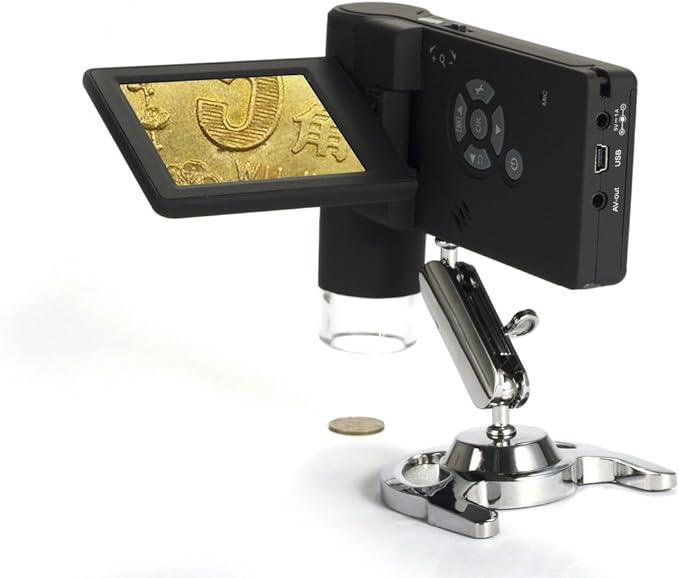 5M Handheld Mobile LCD Digital Microscope up to 1200x by digital magnification, Micro-SD Storage, Photo and Video Capture
