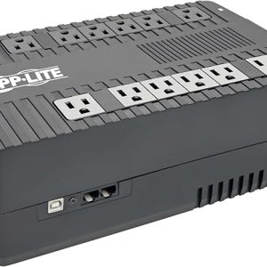 Tripp Lite 750VA UPS Battery Backup Surge Protector, AVR Automatic Voltage Regulation, 12-Outlet Uninterruptible Power Supply, Dataline Protection, 3-Year Warranty & $100,000 Insurance (AVR750U)